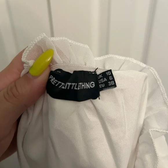 PrettyLittleThing White Ruffle Dress - Picture 4 of 5